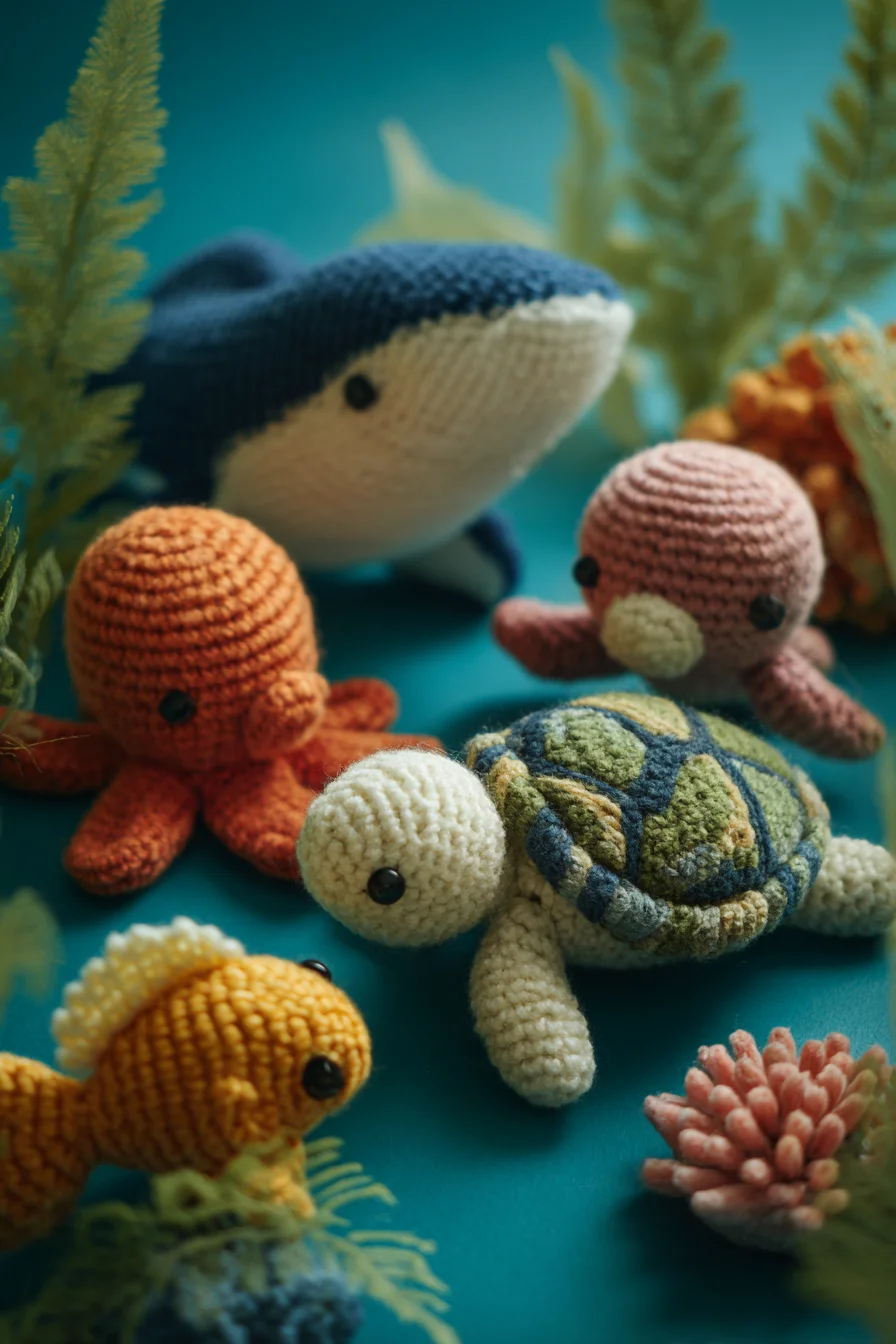 Amigurumi Ocean Friends Crochet Set — Turtle, Octopus, Whale & Fish Patterns