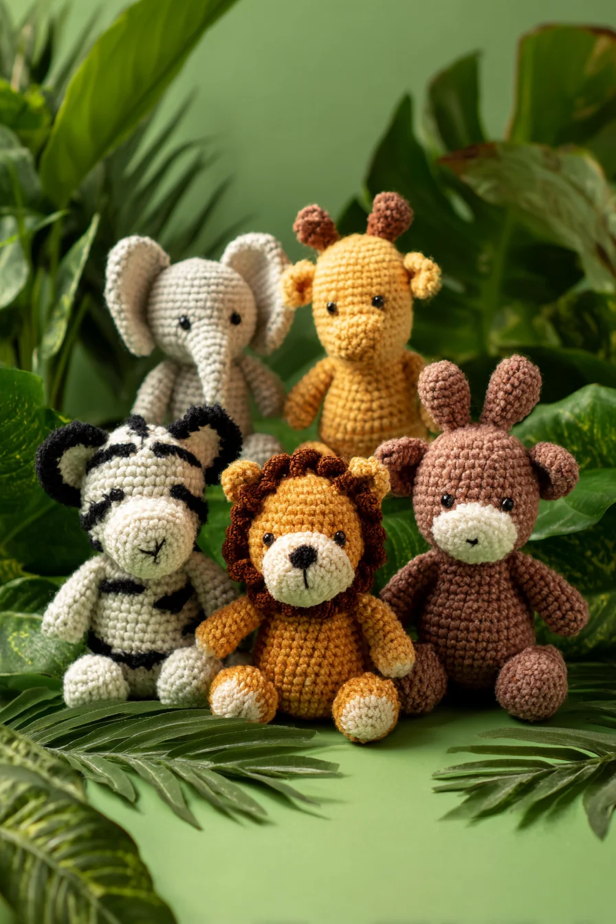 Amigurumi Safari Animal Crochet Pattern — Lion, Elephant, Giraffe & Friends