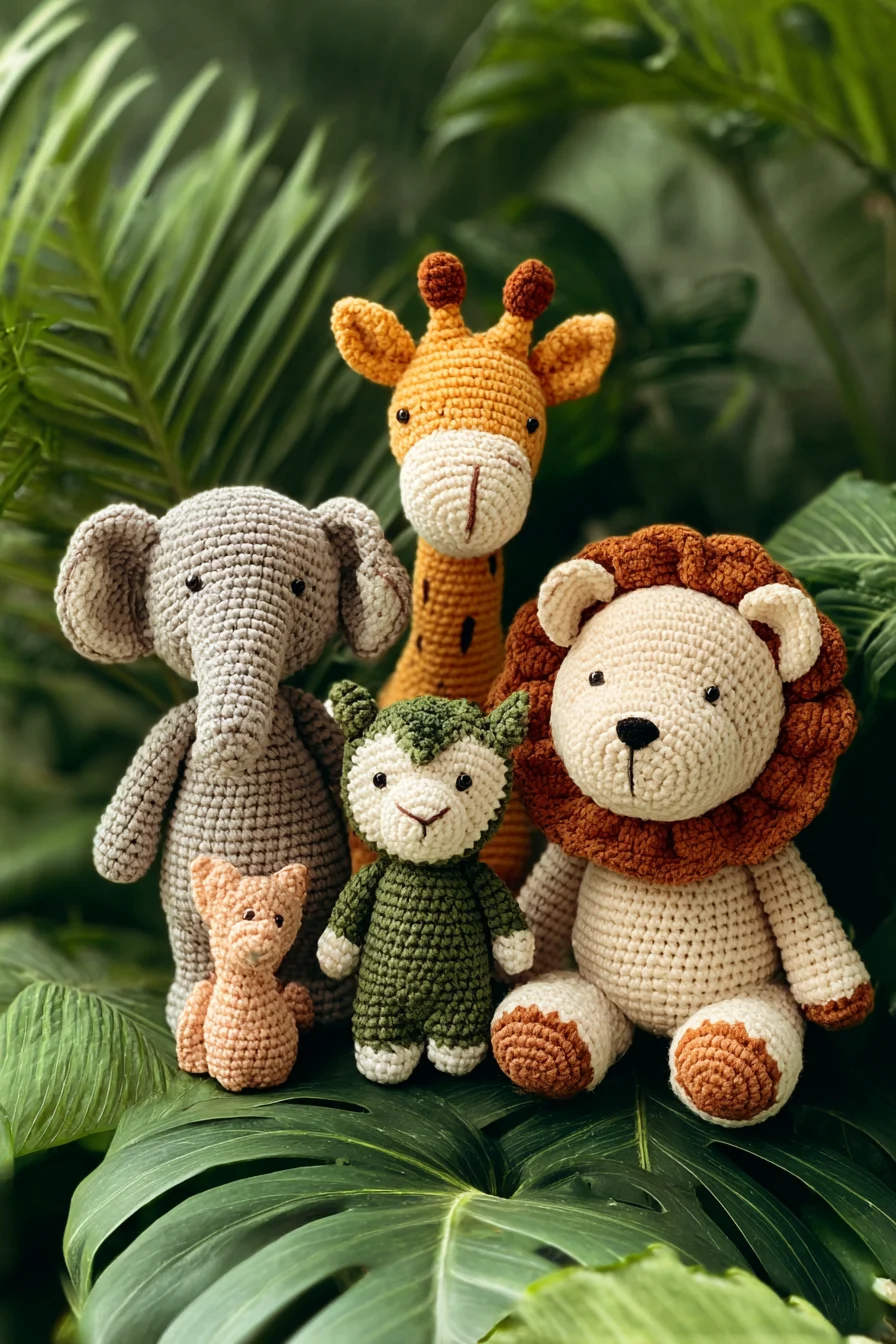 Amigurumi Safari Crochet Set — Lion, Giraffe, Elephant & Mini Friends Pattern