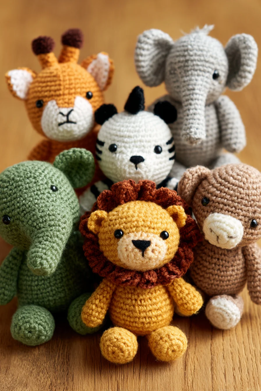 Amigurumi Safari Friends Crochet Pattern - Small Animal Plushies (Worsted, 3.5–4mm)