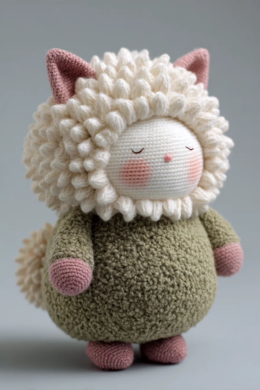 Amigurumi Sheep Doll Crochet Pattern — Soft Cuddly Plush with Loop/Bobble Mane