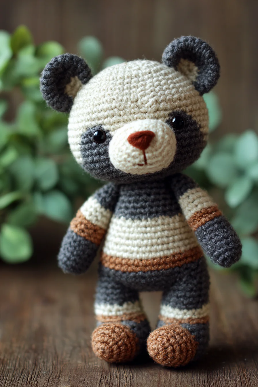 Amigurumi Striped Bear Crochet Pattern — Cute Toy, DK/Worsted Yarn