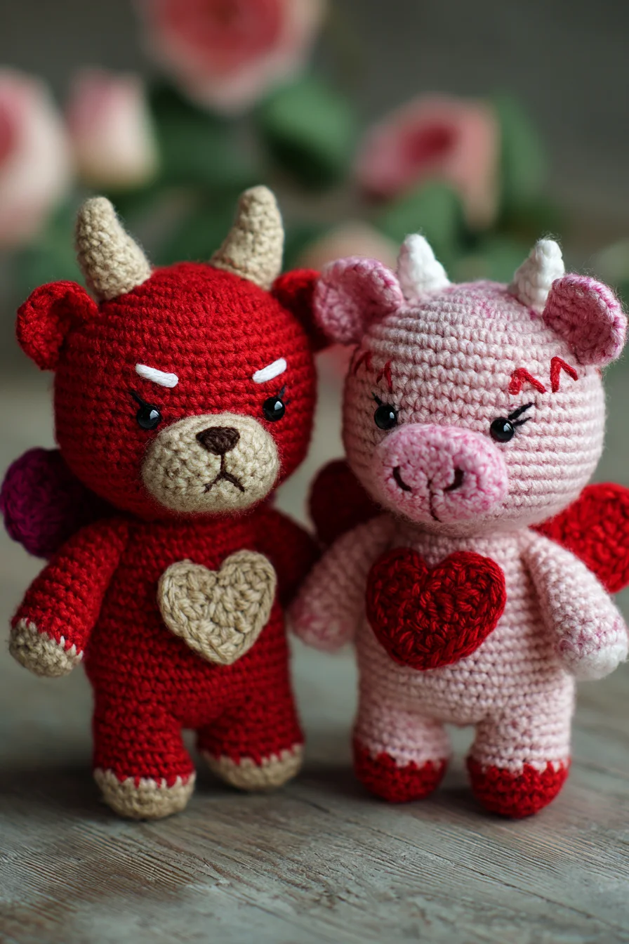 Amigurumi Valentine Cupid & Devil Bears — Crochet Plush Toy Pattern