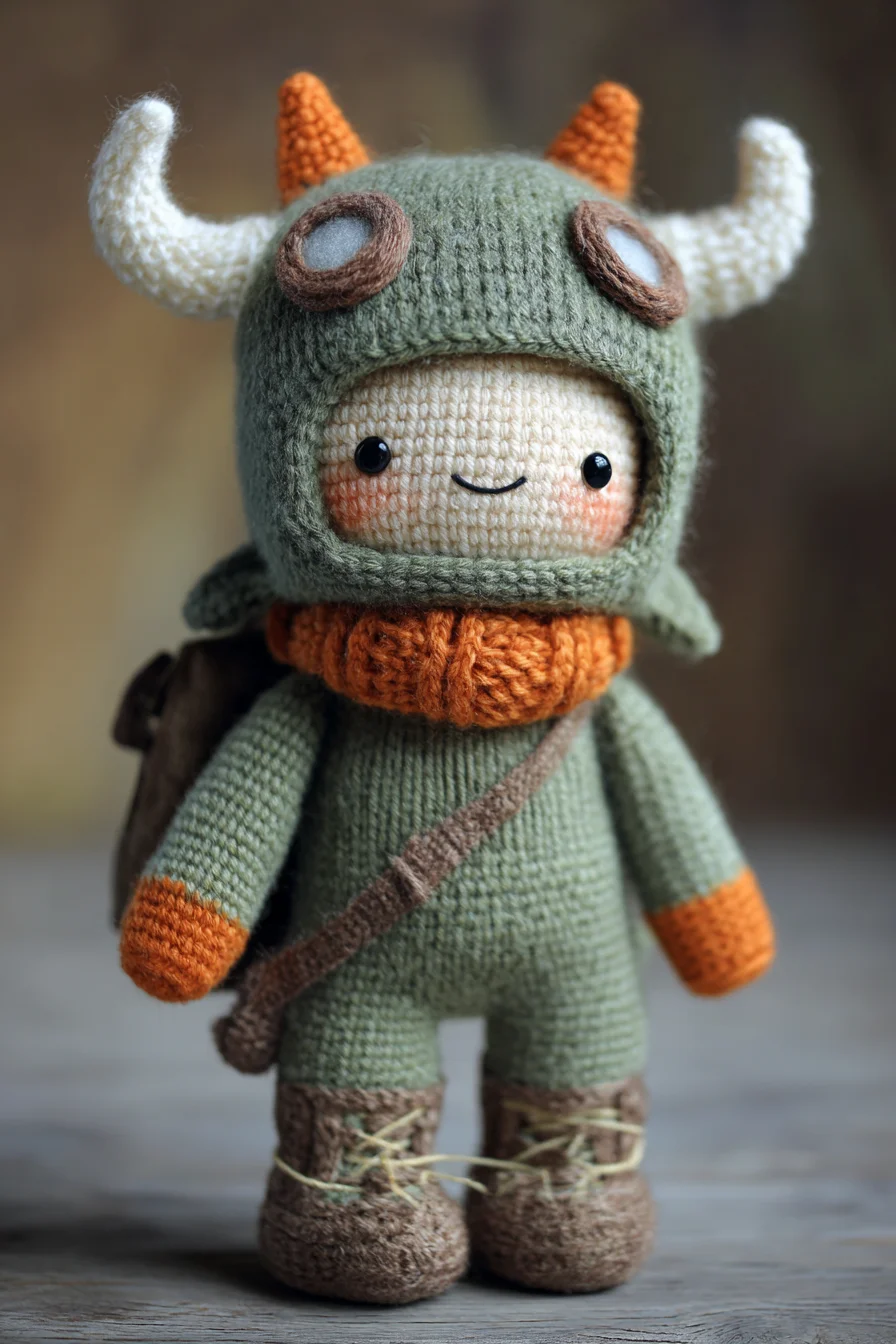 Amigurumi Viking Doll Crochet Pattern — Horned Plush Toy