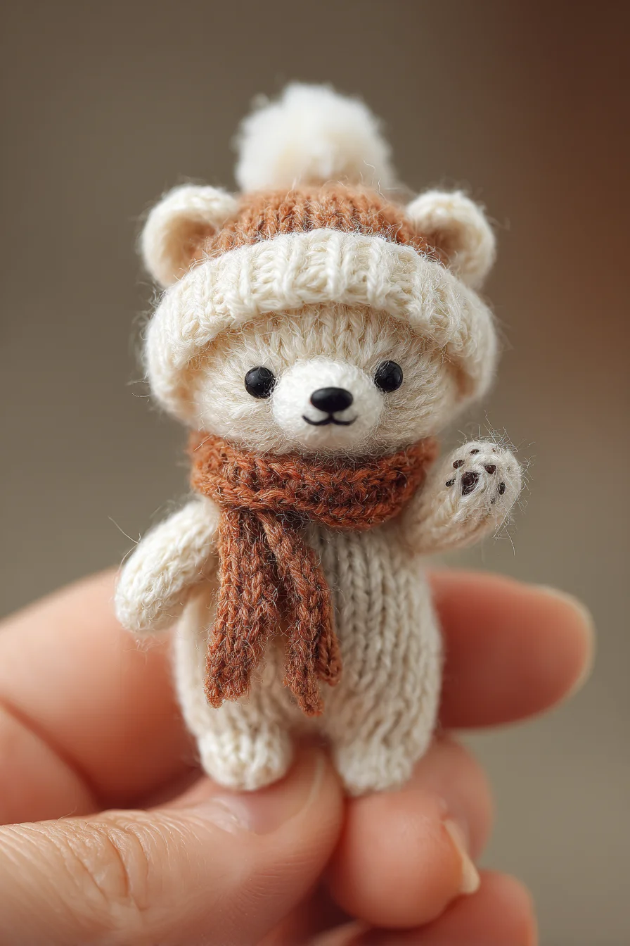 Amigurumi Winter Bear — Crochet Tiny Bear Pattern (hat & scarf)