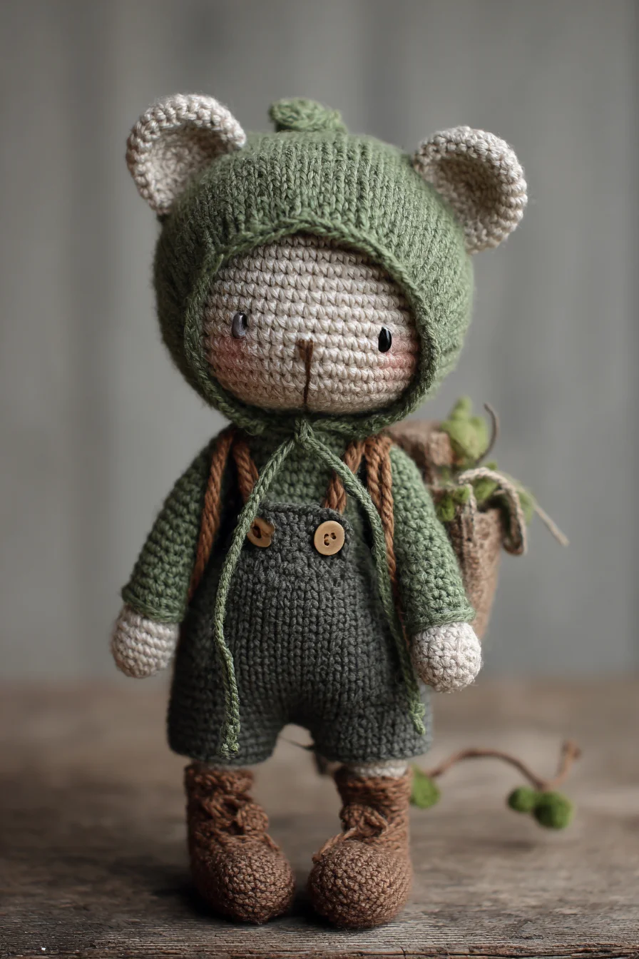 Amigurumi Woodland Doll Crochet Pattern – Hooded Bunny Outfit (Intermediate)