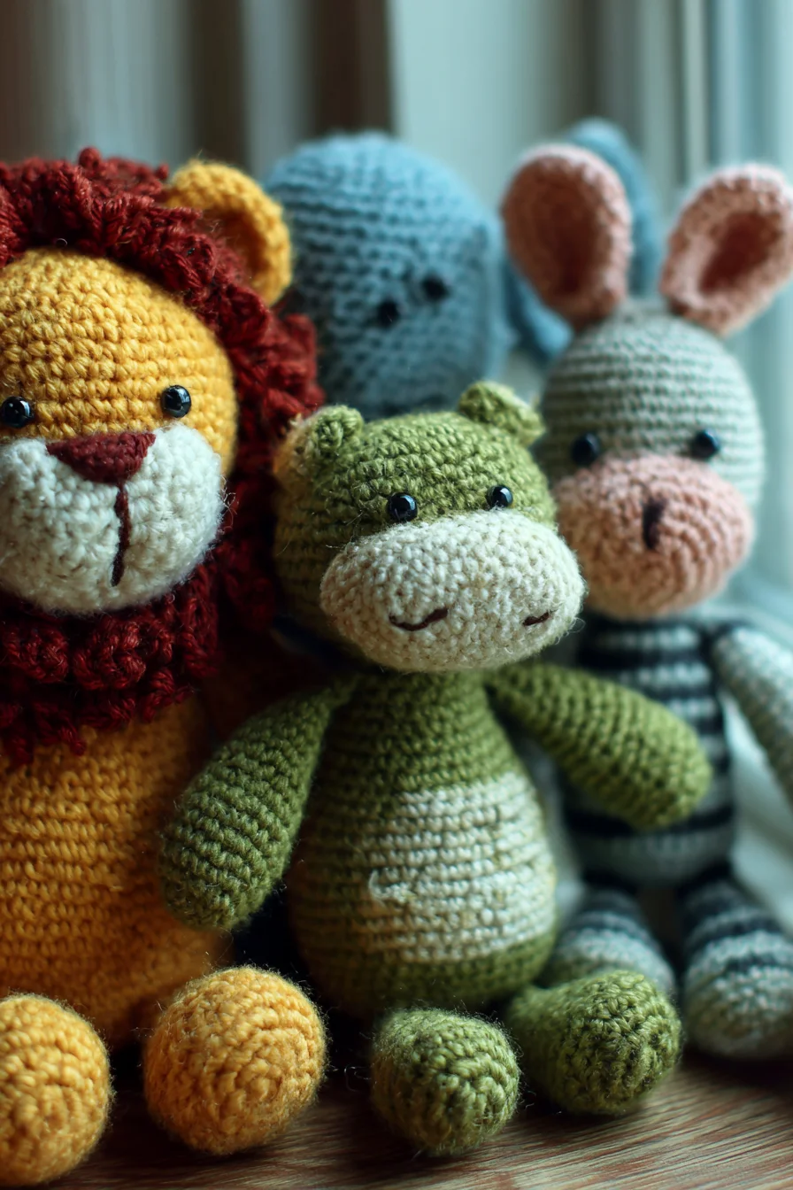 Crochet Amigurumi Animal Trio — Lion, Hippo & Bunny Plush Pattern