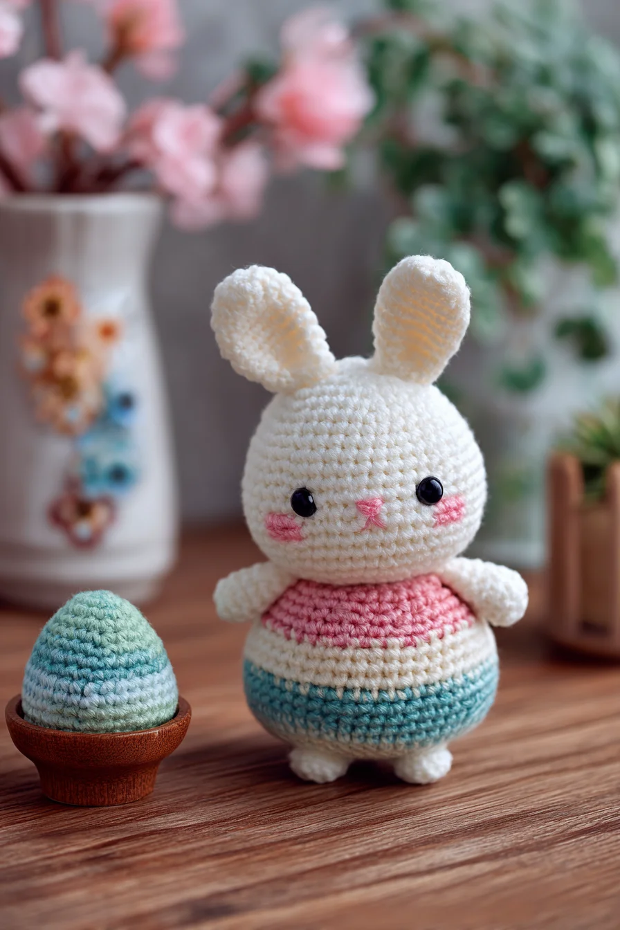 Crochet Amigurumi Bunny — Striped Egg-Body Bunny Pattern (Beginner-Friendly)