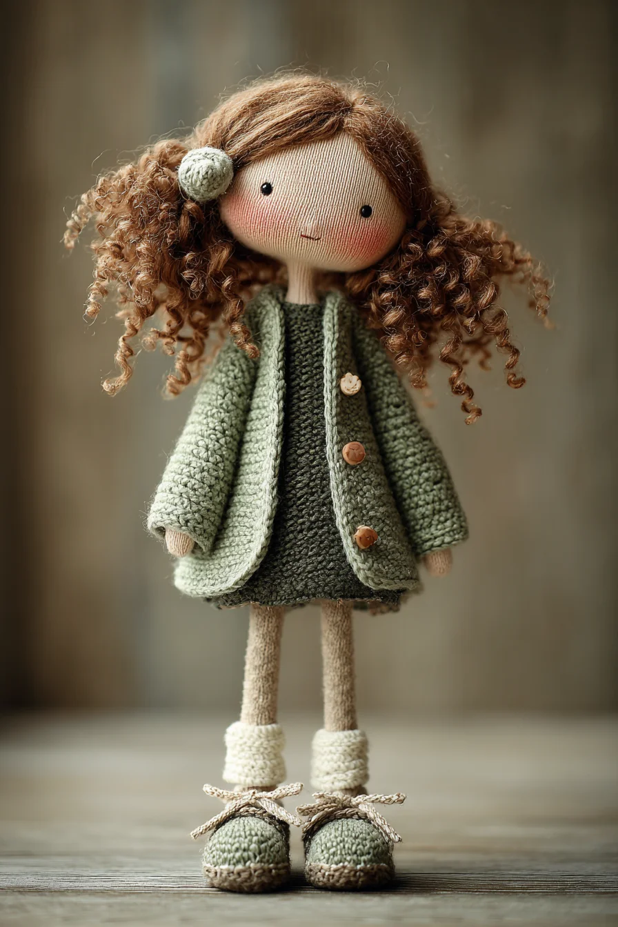 Curly-Haired Amigurumi Doll Crochet Pattern — Doll, Outfit & Shoes