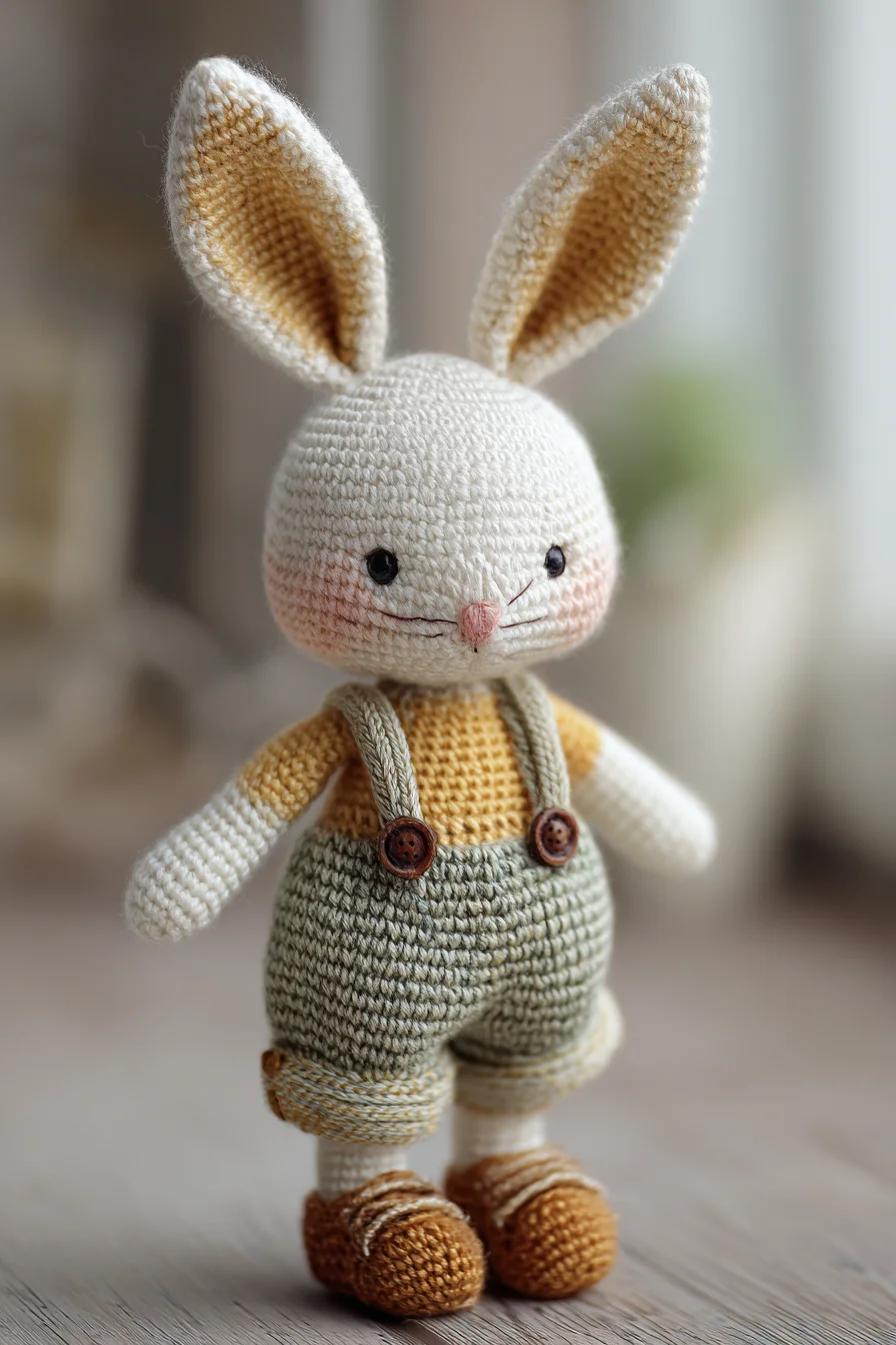 Cute Amigurumi Bunny with Overalls — Crochet Doll Pattern