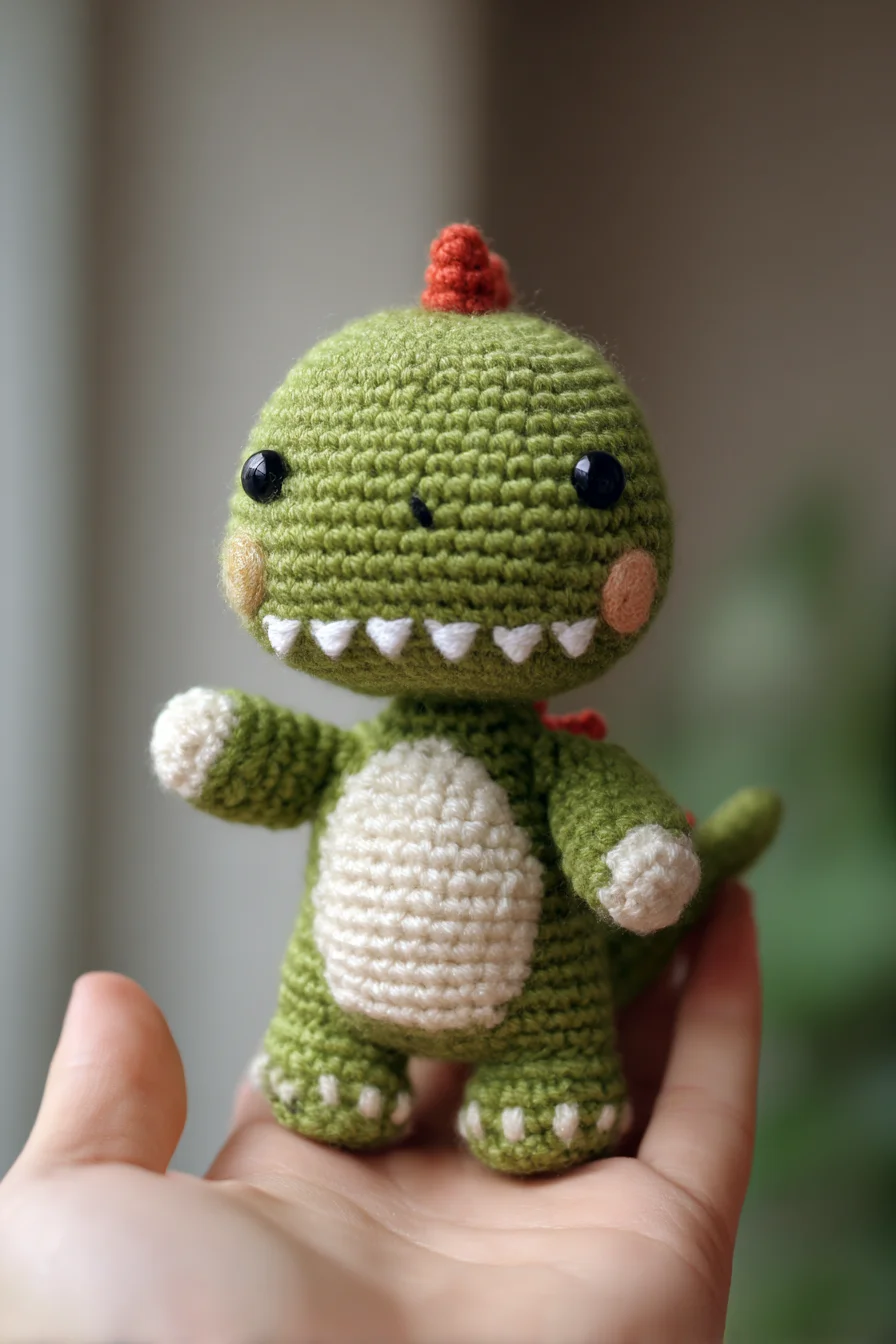 Cute Amigurumi Crochet Dino Pattern — Small Crochet Dinosaur Toy