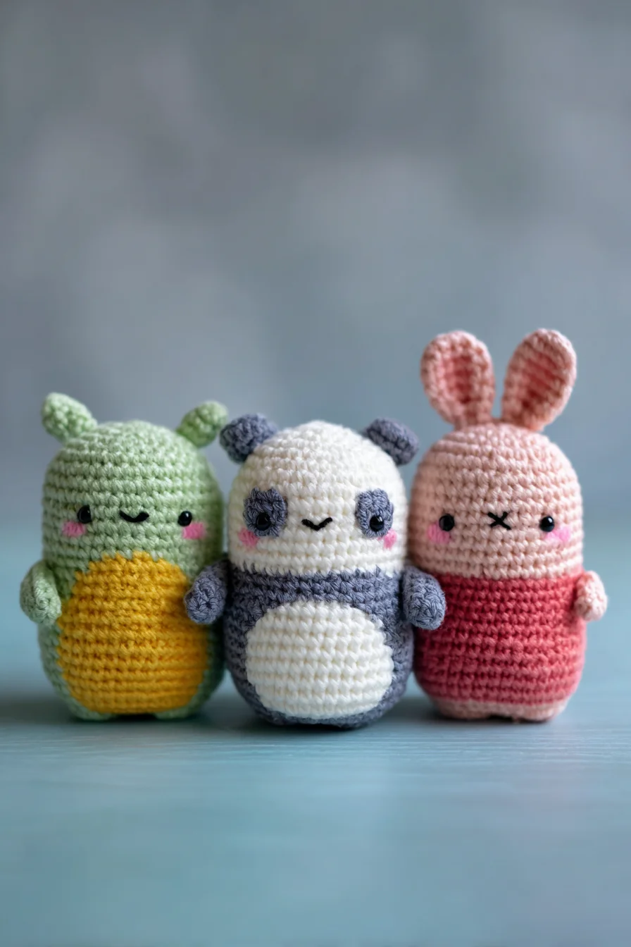 Cute Amigurumi Crochet Trio — Dino, Panda & Bunny Pattern
