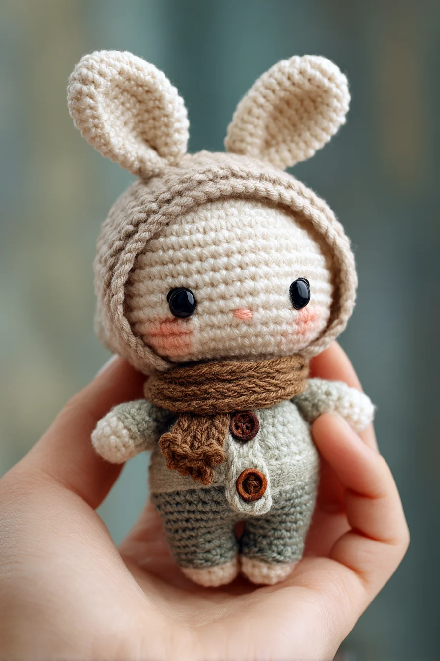 Cute Bunny Amigurumi Crochet Pattern – Hooded Doll with Scarf (Amigurumi Crochet)
