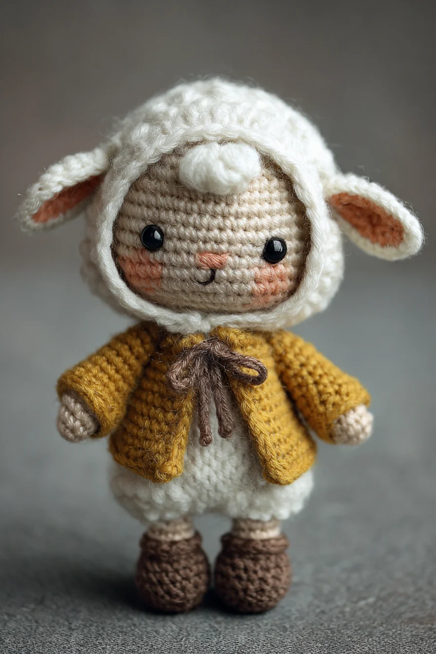 Cute Lamb Amigurumi Crochet Pattern — Tiny Sheep Toy with Coat & Hood