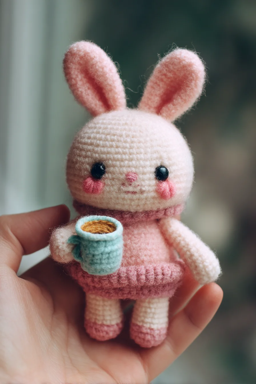 Cute Pink Bunny Amigurumi Crochet Pattern - Small Amigurumi Doll Tutorial