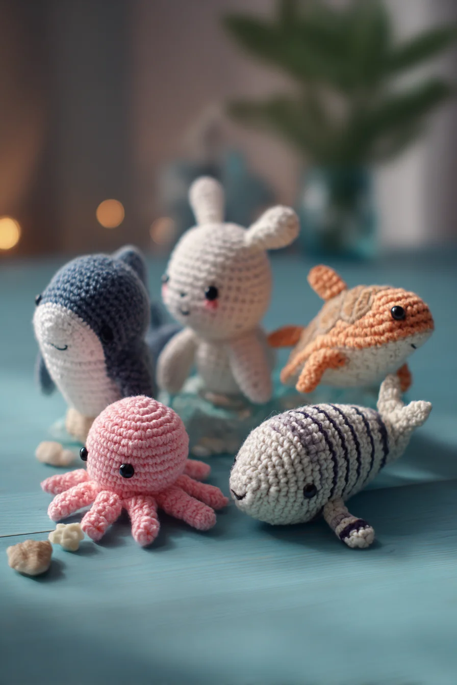 Cute Sea & Forest Amigurumi Set — Crochet Pattern for Small Plush Toys