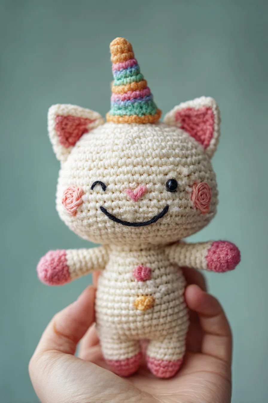 Cute Unicorn Cat Amigurumi Crochet Pattern — Small Toy Tutorial
