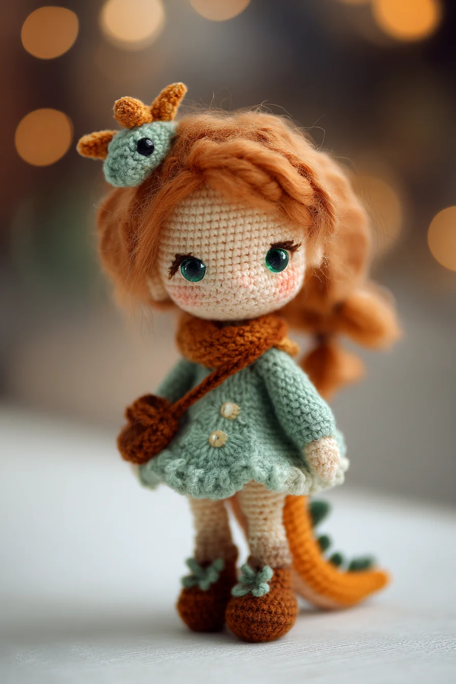 Dragon-Theme Amigurumi Doll Crochet Pattern — Doll, Tail & Accessories