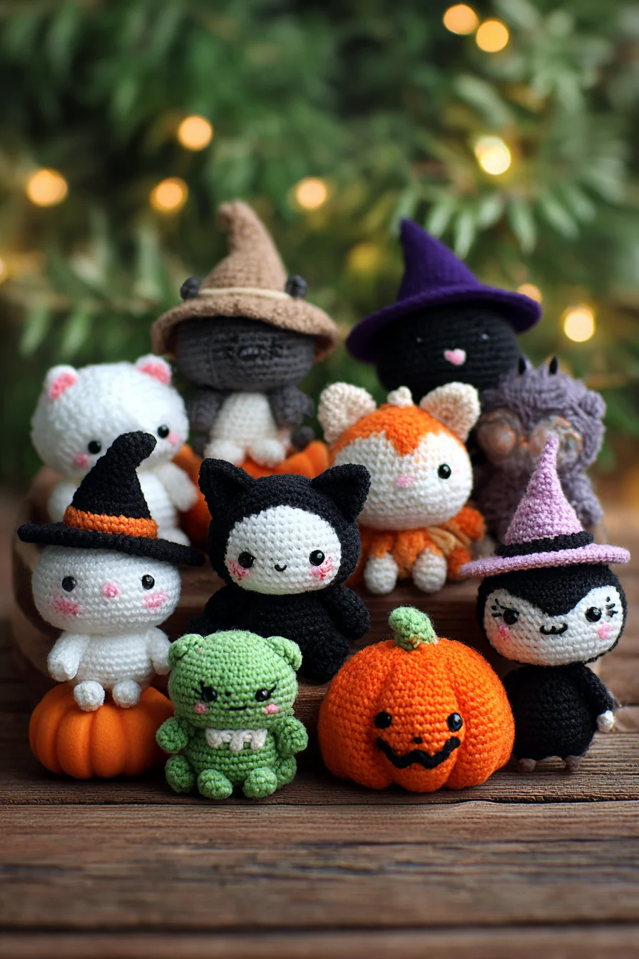 Halloween Amigurumi Crochet Set — Cute Witch, Cat, Pumpkin & Mini Monsters