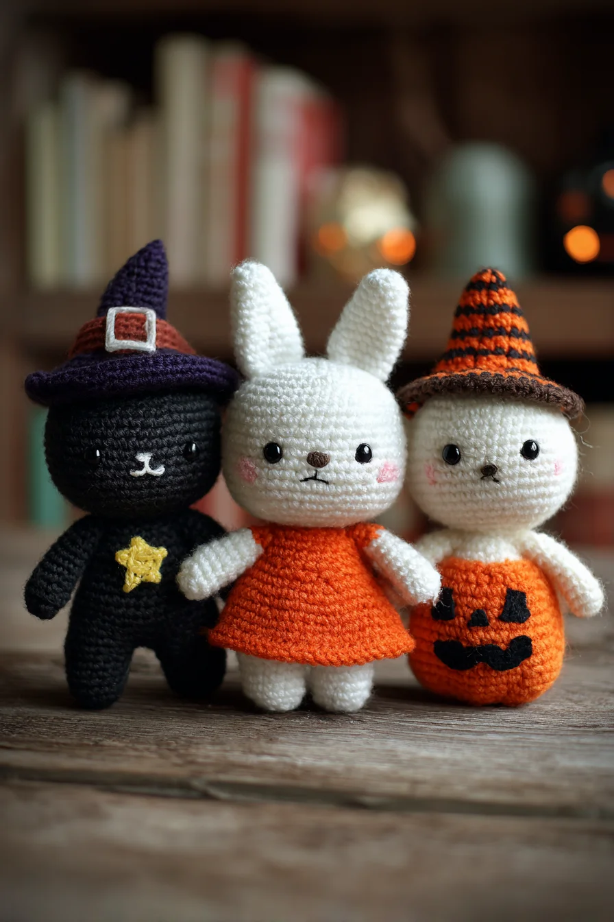 Halloween Amigurumi Trio — Crochet Bunny, Cat & Pumpkin Pattern