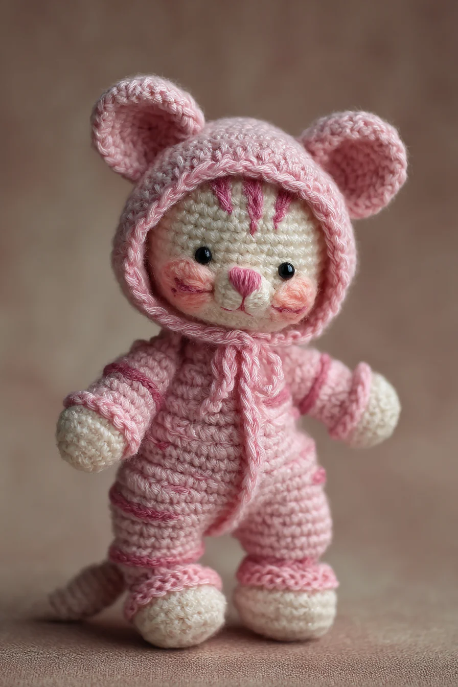 Hooded Kitten Amigurumi — Crochet Pattern for Cute Animal Doll