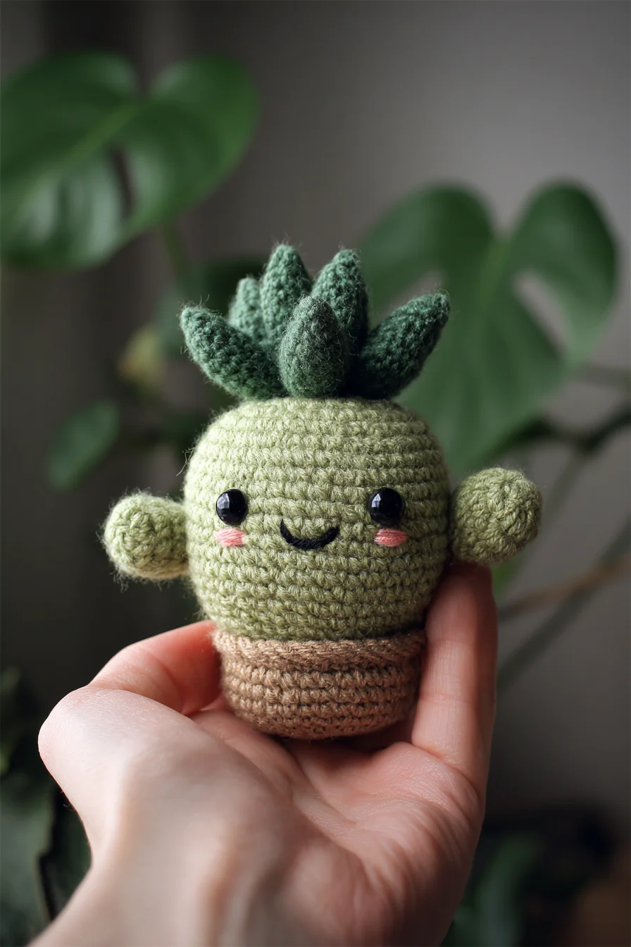 Kawaii Cactus Amigurumi Crochet Pattern — Small Succulent Plush
