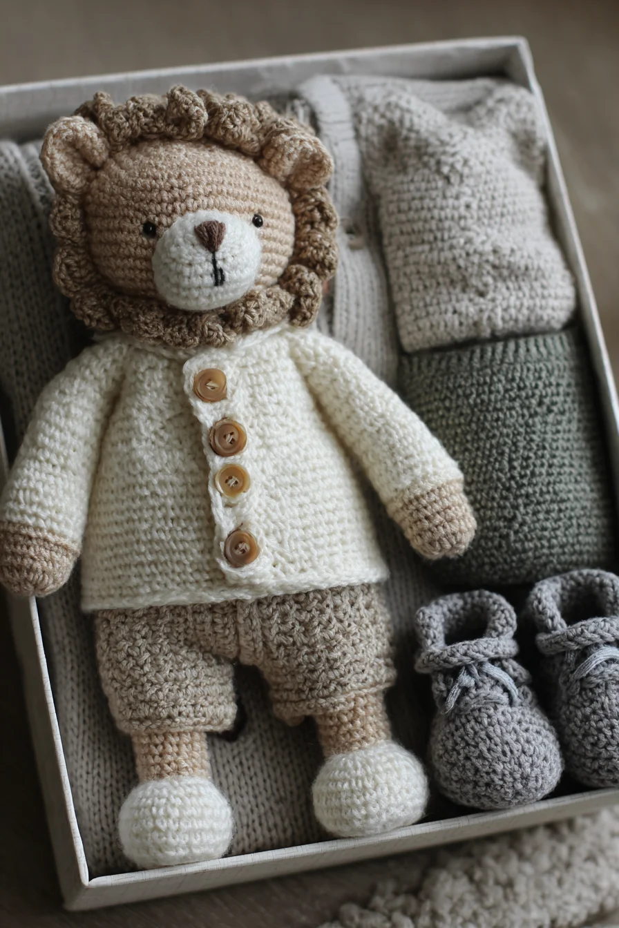 Lion Amigurumi Crochet Pattern — Plush Toy with Outfit and Booties