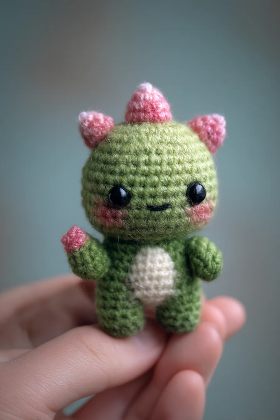 Mini Amigurumi Dino Crochet Pattern — Tiny Cute Crochet Dinosaur