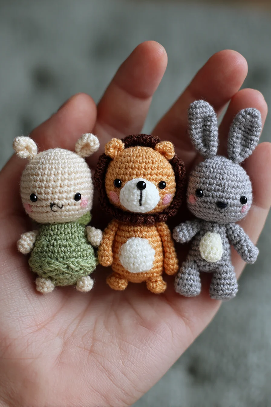 Mini Amigurumi Trio — Crochet Tiny Lion, Bunny & Bear Pattern