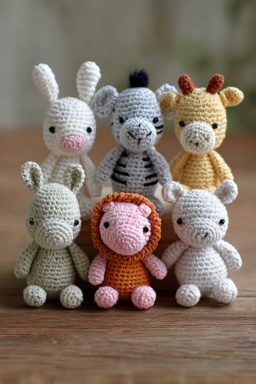 Mini Animal Amigurumi Crochet Set – Cute Handheld Toy Pattern