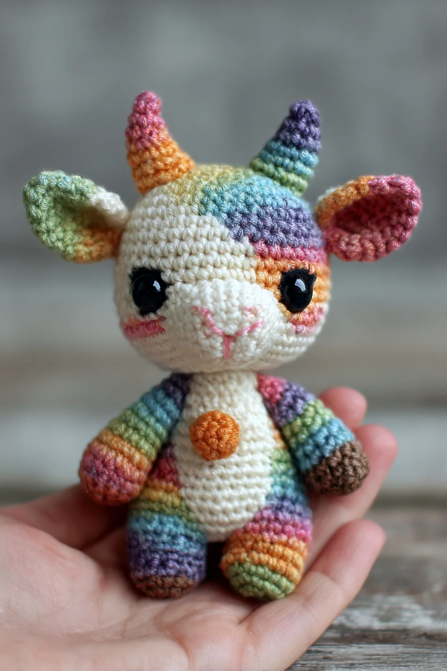 Mini Rainbow Goat Amigurumi – Crochet Pattern & Tutorial