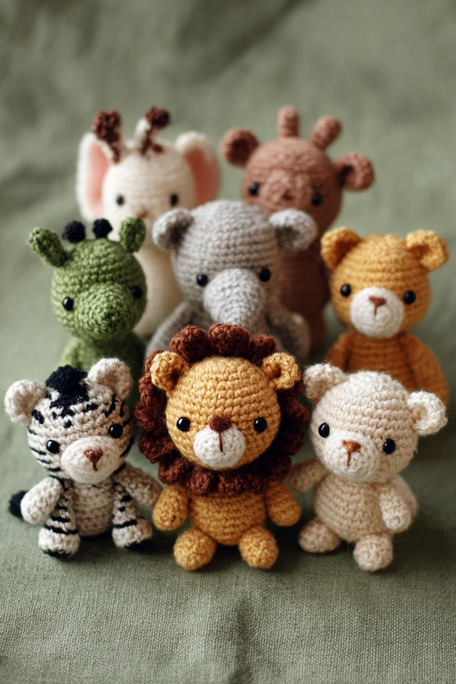 Mini Safari Amigurumi Set — Crochet Animal Toy Pattern