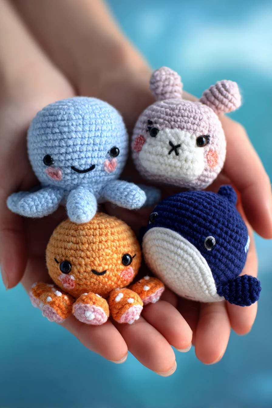 Mini Sea Creature Amigurumi Set — Crochet Pattern for Tiny Toys