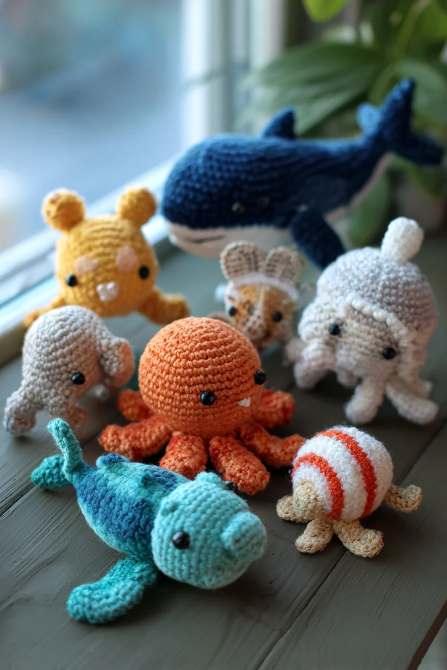 Ocean Amigurumi Crochet Set — Cute Octopus, Whale, Turtle & Tiny Sea Friends