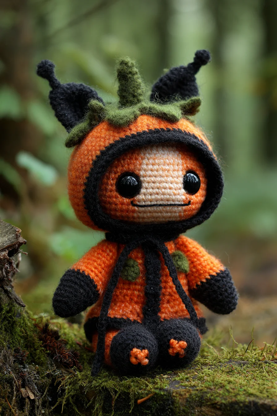 Pumpkin Hood Amigurumi Crochet Doll — Cute Pumpkin Plush Pattern