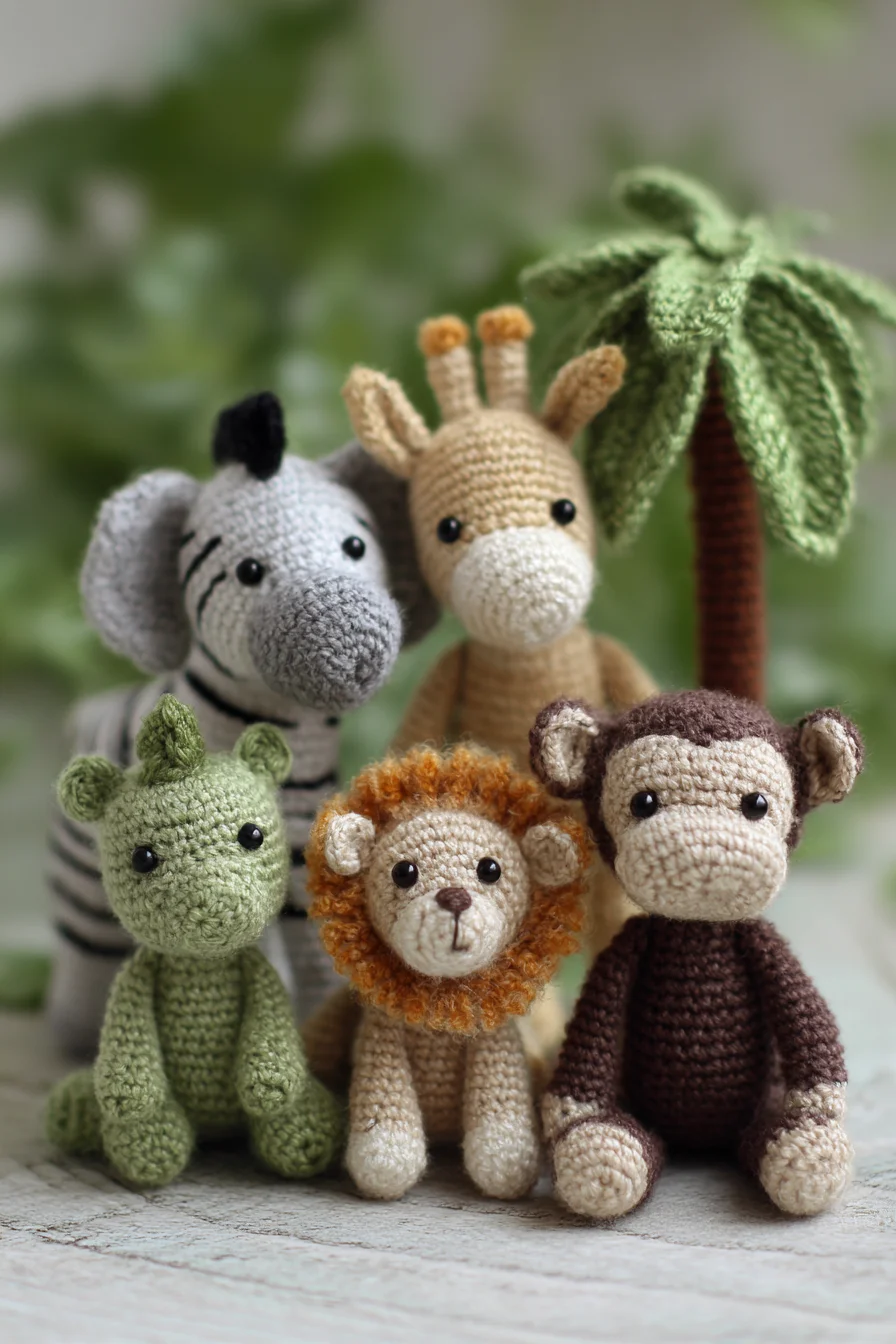 Safari Amigurumi Crochet Set — Mini Animal Toy Patterns