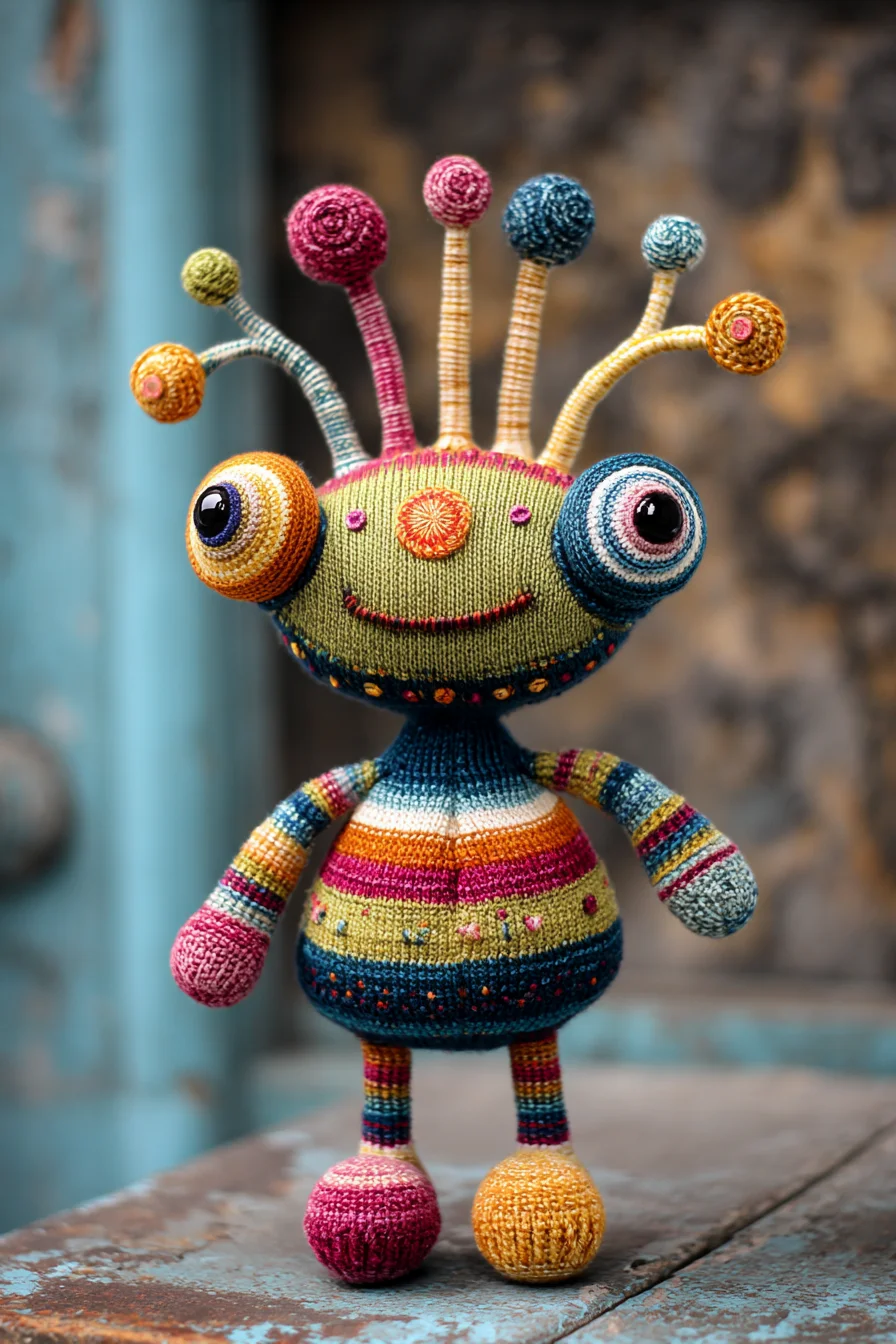 Striped Amigurumi Alien — Crochet Plush Pattern for Colorful Toy