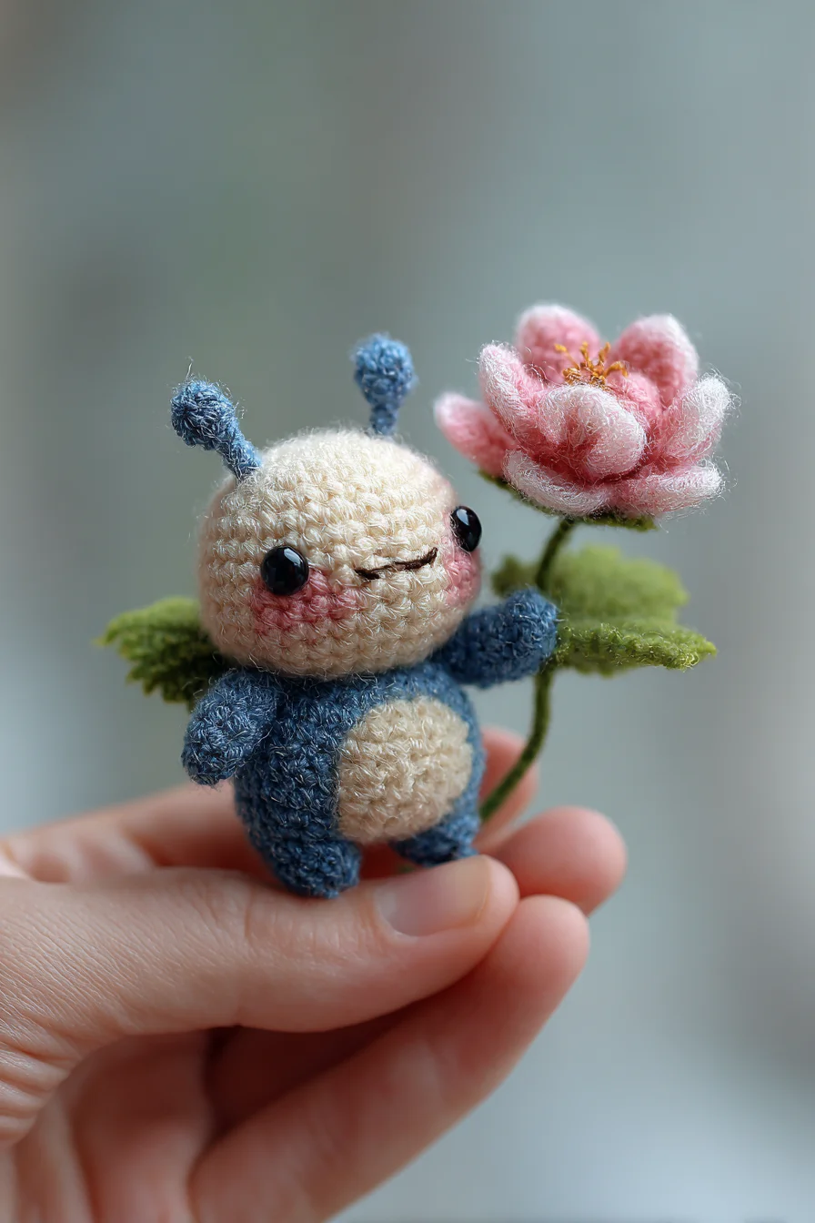Tiny Bug Amigurumi Crochet: Cute Flower-Holding Mini Pattern