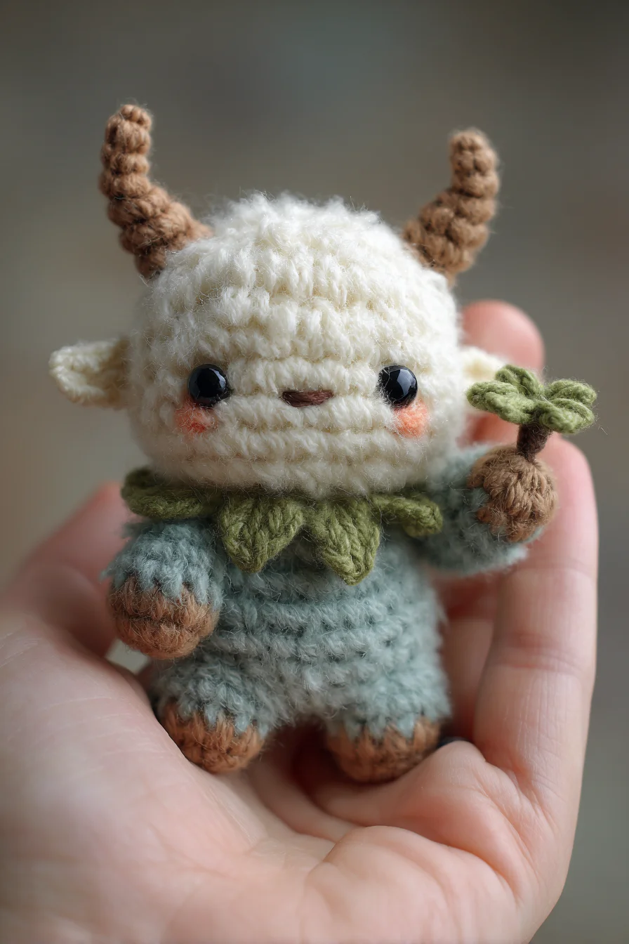 Tiny Forest Goat Amigurumi Crochet Pattern — Cute Horned Mini Doll